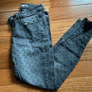 Bethany Mota polka dotted gray jeggings